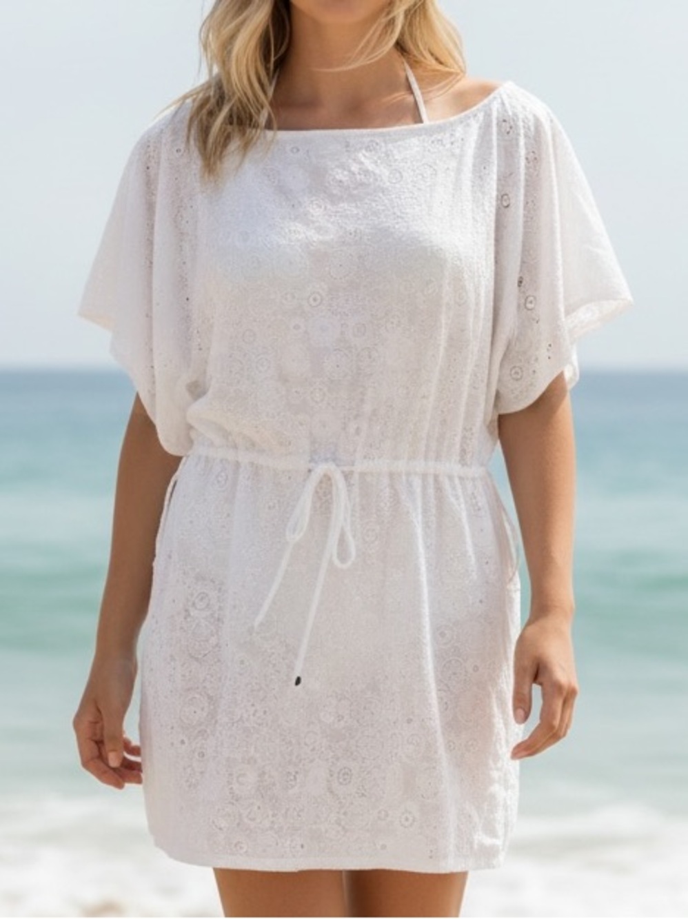 Shoshanna White Eyelet Beach Tunic Cover-Up